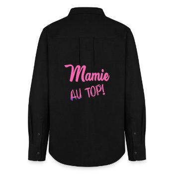 GRANNY - Women's Oxford Shirt - black - Back - AI Model Female 172 light (172cm)