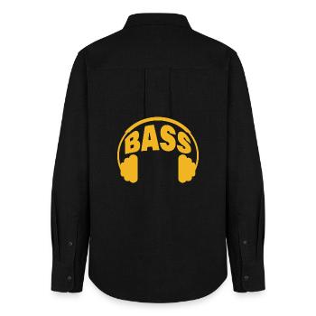 BASS - Frauen Oxford Hemd - Schwarz - Hinten - AI Model Female 172 light (172cm)