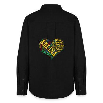 t-shirt Aalina heart t-shirt word cloud - Women's Oxford Shirt - black - Back - AI Model Female 172 light (172cm)