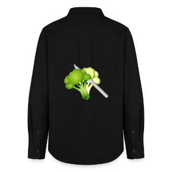 Motif de brocoli coupé – élégant et croustillant - Chemise Oxford Femme - noir - Dos - AI Model Female 172 light (172cm)
