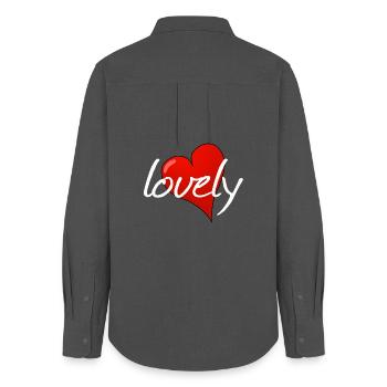 Lovely - Women's Oxford Shirt - anthracite - Back - AI Model Female 172 light (172cm)