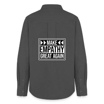 Make Empathy Great Again Politisch Statement Hoffn - Frauen Oxford Hemd - Anthrazit - Hinten - AI Model Female 172 light (172cm)