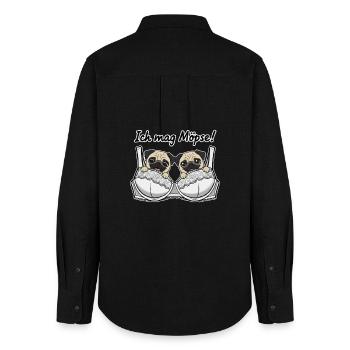 I like boobs saying with funny picture - Women's Oxford Shirt - black - Back - AI Model Female 172 light (172cm)
