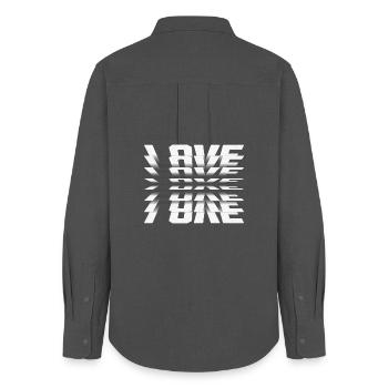 Mirror Love Illusion Typo - Women's Oxford Shirt - anthracite - Back - AI Model Female 172 light (172cm)