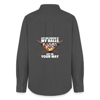 Let me know funny billiards billiards player - Women's Oxford Shirt - anthracite - Back - AI Model Female 172 light (172cm)