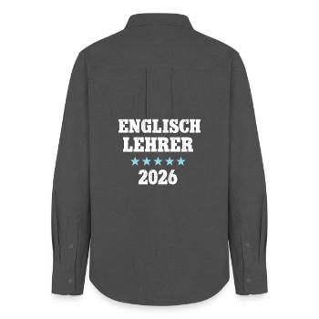 Englisch Lehrer 2026 Beruf Studium Lehramt Teacher - Frauen Oxford Hemd - Anthrazit - Hinten - AI Model Female 172 light (172cm)