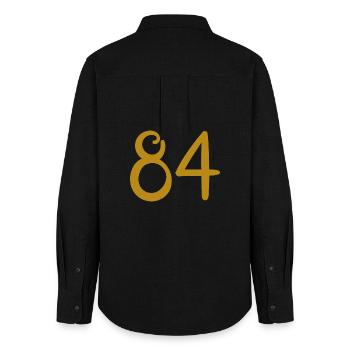 84 - Women's Oxford Shirt - black - Back - AI Model Female 172 light (172cm)