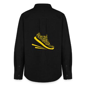 Running My Attitude Stinks Smell My Shoes Marathon - Women's Oxford Shirt - black - Back - AI Model Female 172 light (172cm)