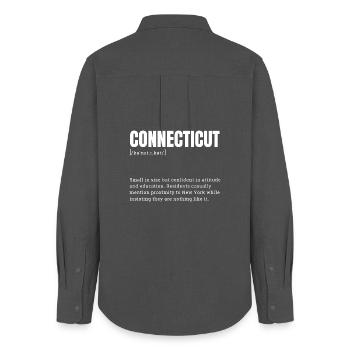 Connecticut Attitude Glyph - Women's Oxford Shirt - anthracite - Back - AI Model Female 172 light (172cm)