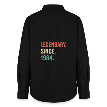 legendary since 1984 - Women's Oxford Shirt - black - Back - AI Model Female 172 light (172cm)
