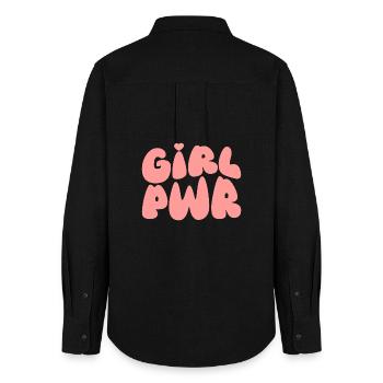 Féministe Gir Power - Chemise Oxford Femme - noir - Dos - AI Model Female 172 light (172cm)