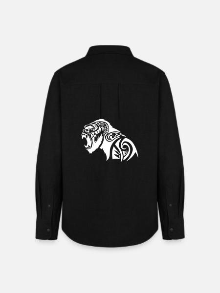 Gorilla Tribal Silberrücken Beast - Frauen Oxford Hemd - Schwarz