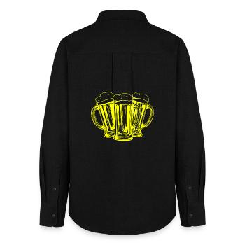 Toast aux verres à bière - Chemise Oxford Femme - noir - Dos - AI Model Female 172 light (172cm)