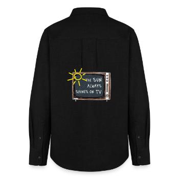The Sun Always Shines on TV – Retro Spruch - Frauen Oxford Hemd - Schwarz - Hinten - AI Model Female 172 light (172cm)