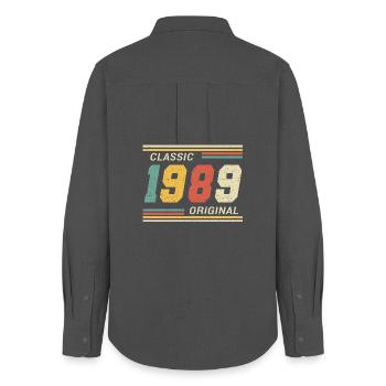 Classic 1989 original 1989 - Women's Oxford Shirt - anthracite - Back - AI Model Female 172 light (172cm)