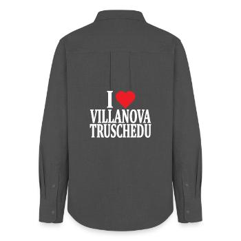 t-shirt Io amo Villanova Truschedu Sardegna - Chemise Oxford Femme - charbon - Dos - AI Model Female 172 light (172cm)