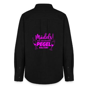 Mädels Party Mädelabend - Frauen Oxford Hemd - Schwarz - Hinten - AI Model Female 172 light (172cm)