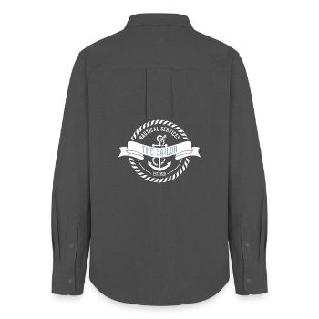 Nautic Design Sailor Emblem Nautical Patch - Women's Oxford Shirt - anthracite - Back - AI Model Female 172 light (172cm)