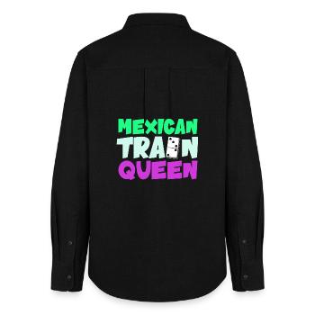 Mexican Train Domino - Chemise Oxford Femme - noir - Dos - AI Model Female 172 light (172cm)