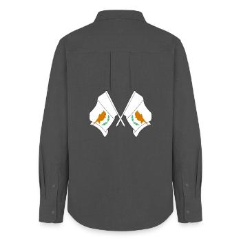 Two flags Cyprus - Women's Oxford Shirt - anthracite - Back - AI Model Female 172 light (172cm)