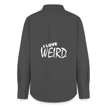 I LOVE WEIRD - Women's Oxford Shirt - anthracite - Back - AI Model Female 172 light (172cm)