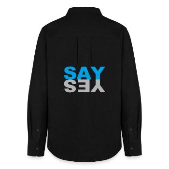 Say Yes - Women's Oxford Shirt - black - Back - AI Model Female 172 light (172cm)