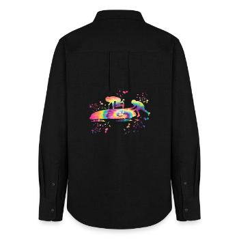 Bob Team Anschieber Bob - Frauen Oxford Hemd - Schwarz - Hinten - AI Model Female 172 light (172cm)