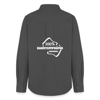 Gift for building materials tester - Women's Oxford Shirt - anthracite - Back - AI Model Female 172 light (172cm)