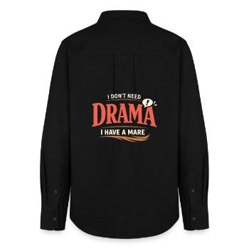 Horse Mood Humor Experienced Horse Owner - Women's Oxford Shirt - black - Back - AI Model Female 172 light (172cm)