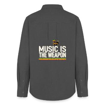 Reggae Music - Women's Oxford Shirt - anthracite - Back - AI Model Female 172 light (172cm)