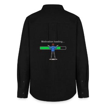Motivation Loading… Please Wait - Women's Oxford Shirt - black - Back - AI Model Female 172 light (172cm)