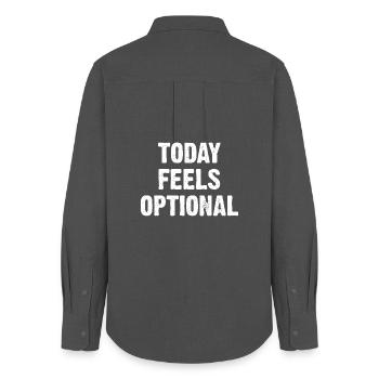 Today Feels Optional - Frauen Oxford Hemd - Anthrazit - Hinten - AI Model Female 172 light (172cm)