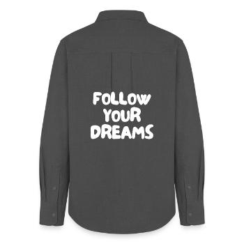 follow your dreams - Women's Oxford Shirt - anthracite - Back - AI Model Female 172 light (172cm)