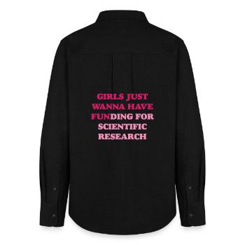 Girl Just Wanna Have Funding for Scientific Resear - Women's Oxford Shirt - black - Back - AI Model Female 172 light (172cm)