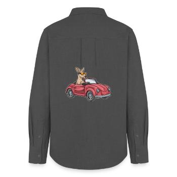 Kangaroo Car - Women's Oxford Shirt - anthracite - Back - AI Model Female 172 light (172cm)