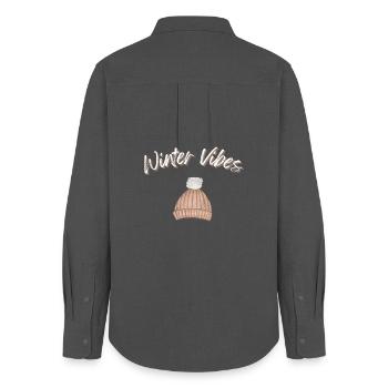 Winter Vibes Bonnet Chapeau d’hiver - Chemise Oxford Femme - charbon - Dos - AI Model Female 172 light (172cm)