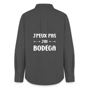 J'peux pas j'ai bodéga - Chemise Oxford Femme - charbon - Dos - AI Model Female 172 light (172cm)