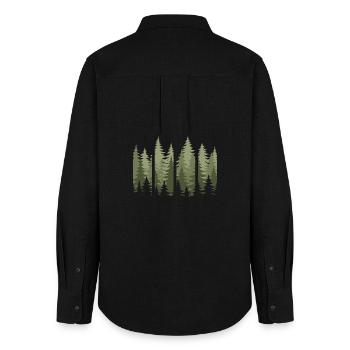 Forest Nature Trees Wilderness Nature Lovers - Women's Oxford Shirt - black - Back - AI Model Female 172 light (172cm)
