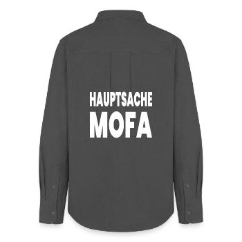 Mofa - Frauen Oxford Hemd - Anthrazit - Hinten - AI Model Female 172 light (172cm)
