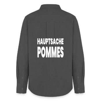 Pommes - Frauen Oxford Hemd - Anthrazit - Hinten - AI Model Female 172 light (172cm)