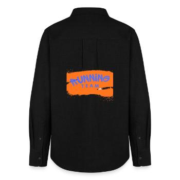 Running Team - Women's Oxford Shirt - black - Back - AI Model Female 172 light (172cm)