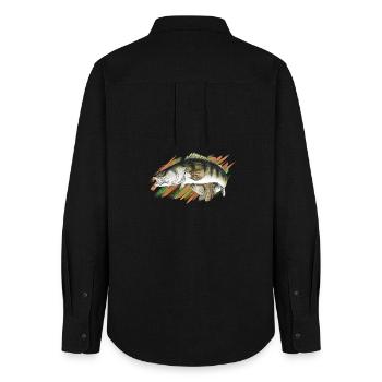 pike-perch - Women's Oxford Shirt - black - Back - AI Model Female 172 light (172cm)