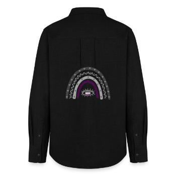 LGBT Pride Monat Asexual Rainbow Ace Pride - Frauen Oxford Hemd - Schwarz - Hinten - AI Model Female 172 light (172cm)