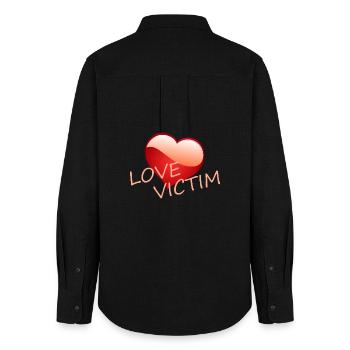 LOVE VICTIM - Women's Oxford Shirt - black - Back - AI Model Female 172 light (172cm)