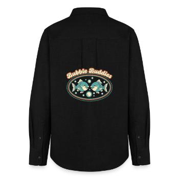 Bubble Buddies - Women's Oxford Shirt - black - Back - AI Model Female 172 light (172cm)