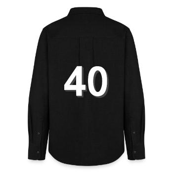 40 lumineux, célébrez - Chemise Oxford Femme - noir - Dos - AI Model Female 172 light (172cm)