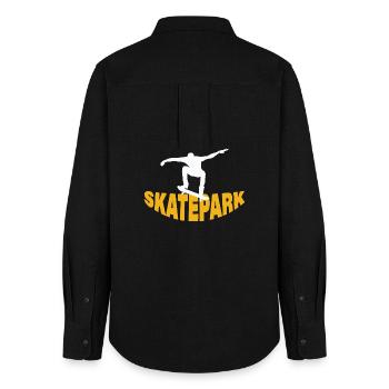 SKATEPARK - Frauen Oxford Hemd - Schwarz - Hinten - AI Model Female 172 light (172cm)