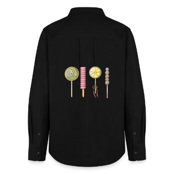 Lollies - Frauen Oxford Hemd - Schwarz - Hinten - AI Model Female 172 light (172cm)