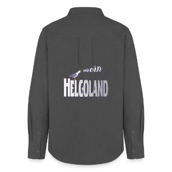 Helgoland Möwe & Moin Design - Frauen Oxford Hemd - Anthrazit - Hinten - AI Model Female 172 light (172cm)