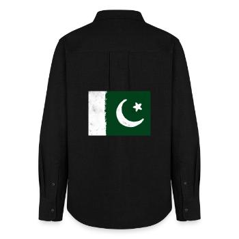 Flag of Pakistan - Women's Oxford Shirt - black - Back - AI Model Female 172 light (172cm)